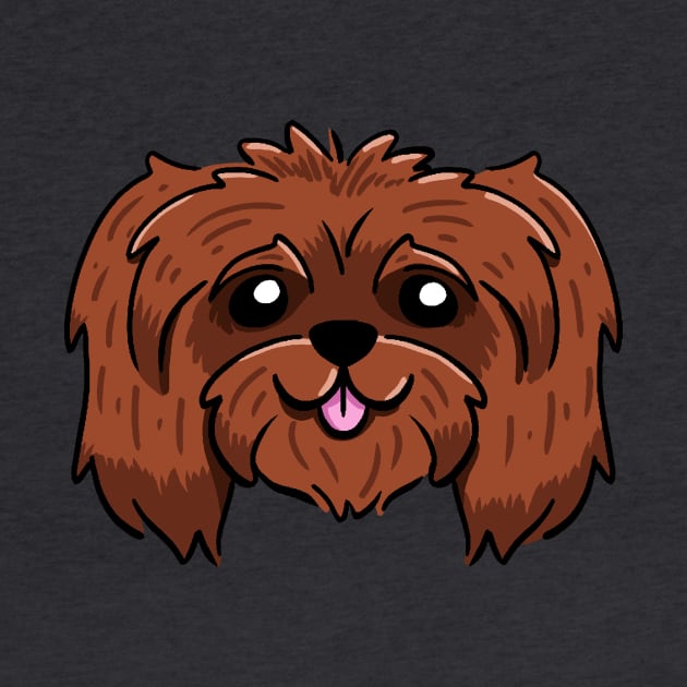 Brown mid haired shih tzu by Pingolito